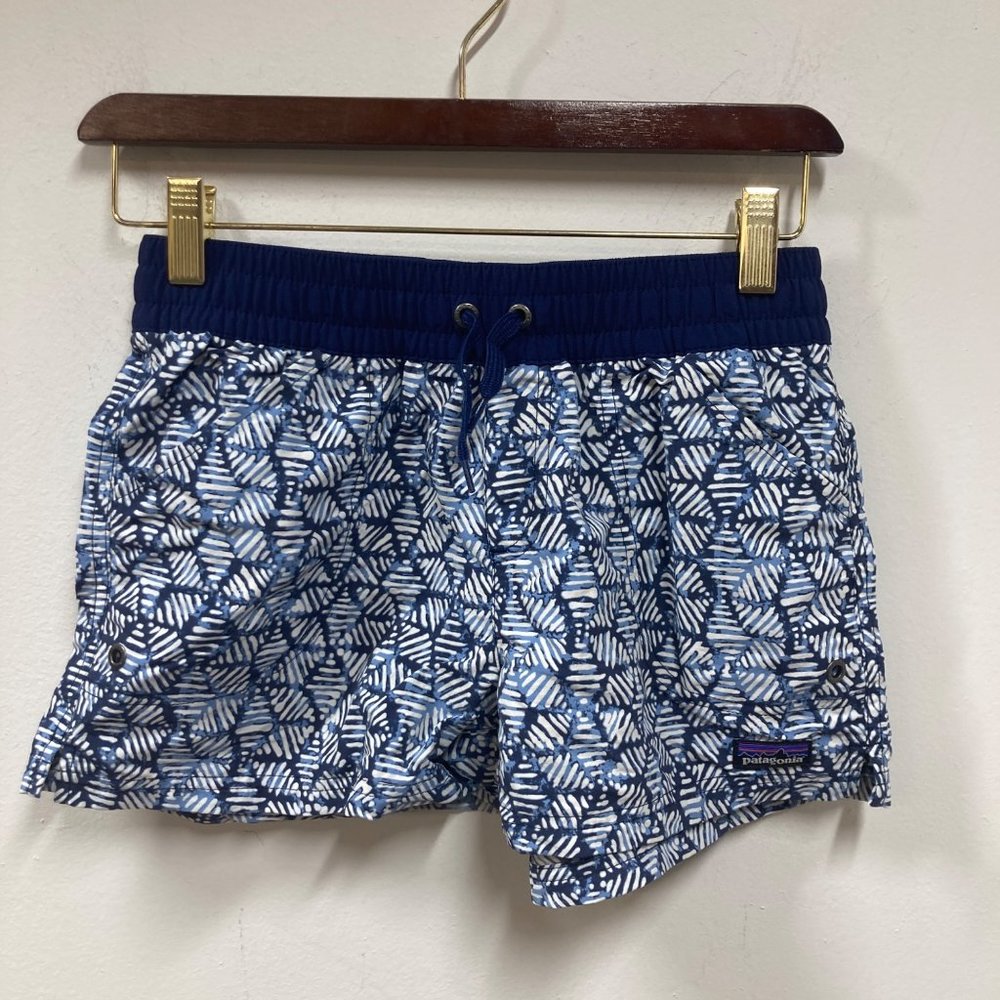 Patagonia blue white printed water shorts XL